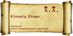 Kiszely Kinga névjegykártya